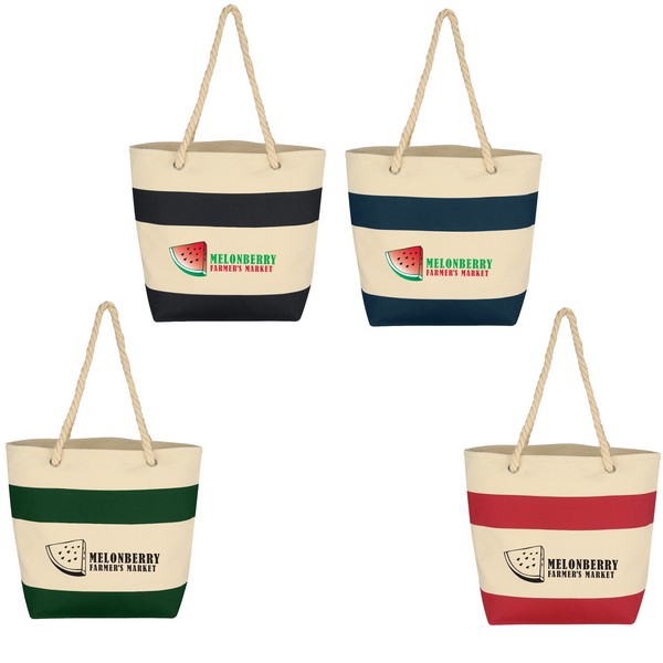 JH3276 Cruising Tote With Rope HANDLEs And Custom Imprint